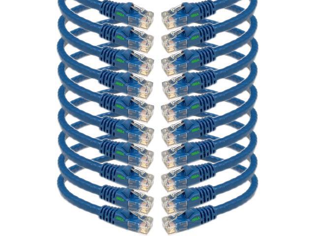 iMBAPrice 7' Cat5e Network Ethernet Patch Cable, 10 Pack, Blue (IMBA-CAT5-07BL-10PK)