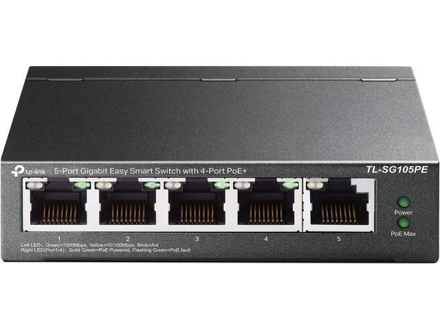 TP-Link 5 Port Gigabit PoE Switch, 4 PoE+ Port @65W, Easy Smart, Plug & Play, Limited Lifetime Protection, Shielded Ports, Support QoS, Vlan, IGMP.