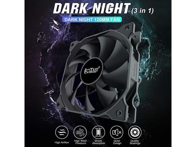 PCCOOLER 120mm Case Fan 3 Pack Dark Night Series, 3M120FAN-HY High Performance Cooling PC Fan - Efficient Hydraulic Bearing - Low Vibration and...