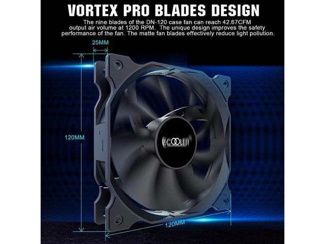 PCCOOLER 120mm Case Fan 3 Pack Dark Night Series, 3M120FAN-HY High Performance Cooling PC Fan - Efficient Hydraulic Bearing - Low Vibration and...