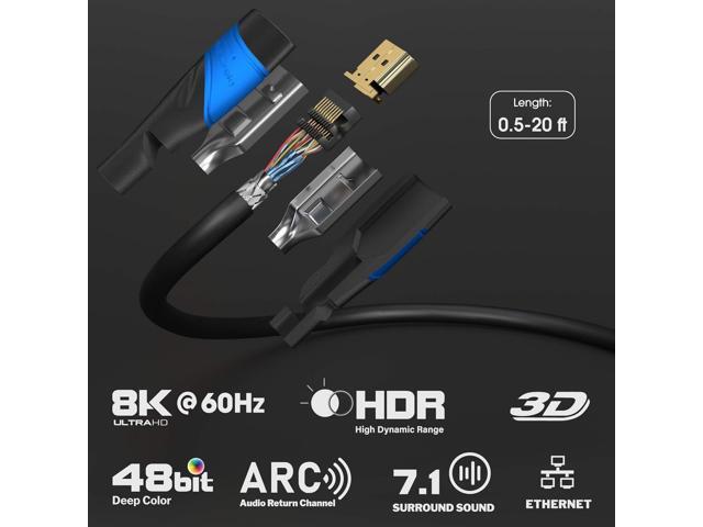 HDMI Cable 4K 20ft with A. I.S Shielding Designed in Germany (Supports All HDMI Devices Like PS5, Xbox, Switch 4K@60Hz, High Speed HDMI Cord...