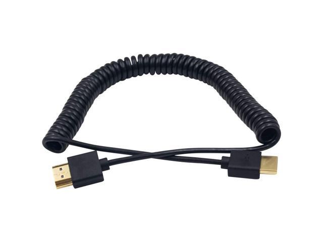 Duttek HDMI Coiled Cable, 4K HDMI Coiled Cable, Extreme Thin HDMI Male to Male Extender Coiled Cable for 3D and 4K Ultra HD TV Stick HDMI 2.0 Cord...