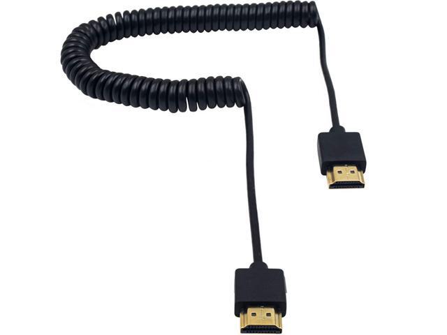 Duttek HDMI Coiled Cable, 4K HDMI Coiled Cable, Extreme Thin HDMI Male to Male Extender Coiled Cable for 3D and 4K Ultra HD TV Stick HDMI 2.0 Cord...