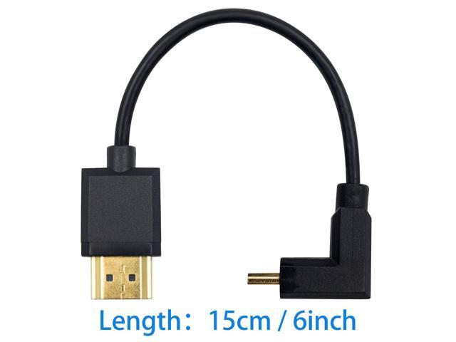 Duttek Mini HDMI to Standard HDMI Cable, HDMI to Mini HDMI Cable, Ultra-Thin Down Angled 90 Degree Mini HDMI Male to HDMI Male Cable Support 4K...