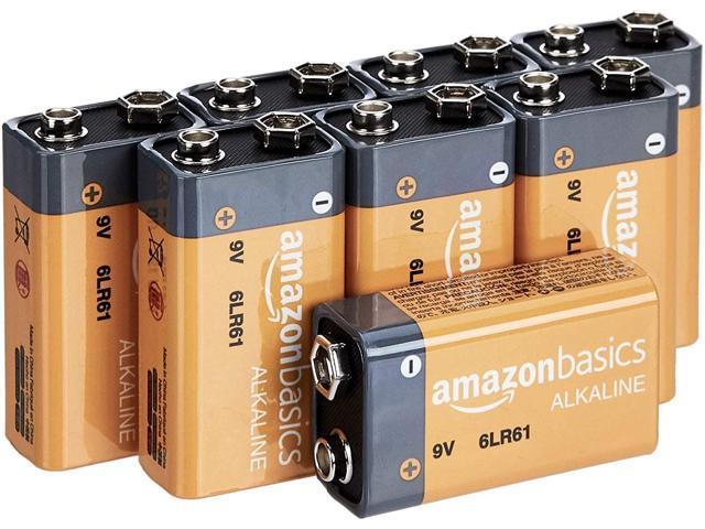 Amazonbasics 9 Volt Alkaline Batteries, Pack Of 8