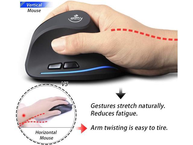 ZLOT Vertical Wireless Mouse,2.4G USB Optical Ergonomic Mice with 3 Adjustable DPI 1000/1600/2400 and 6 Buttons for Laptop, PC, Computer, Desktop,...