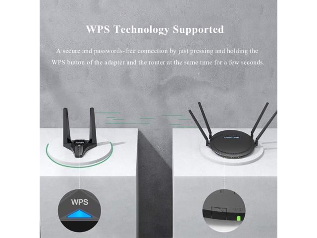 WAVLINK USB3.0 WiFi Adapter, AC1300Mbps Wireless Network Adapter for Desktop PC, Dual Band 5GHz+2.4GHz WLAN with High Gain 2X 3dBi Antennas for...