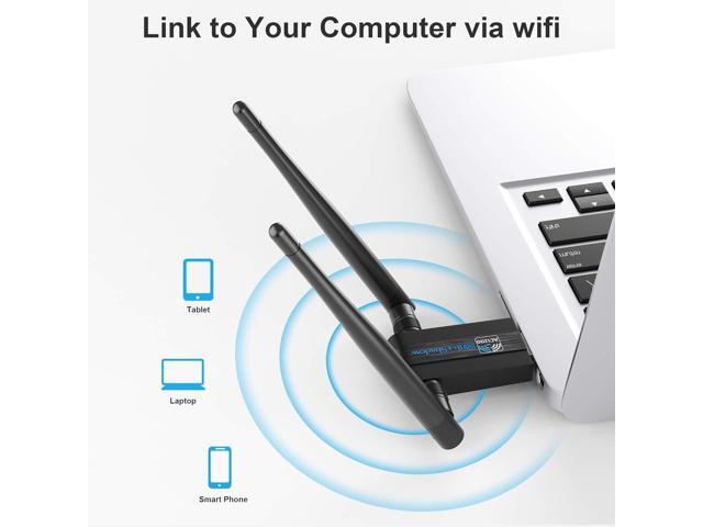 Blueshadow AC1300 USB WiFi Adapter - 2.4G/5G Dual Band Wireless Network Adapter for PC Desktop, MU-MIMO WiFi Dongle, USB 3.0, Supports...