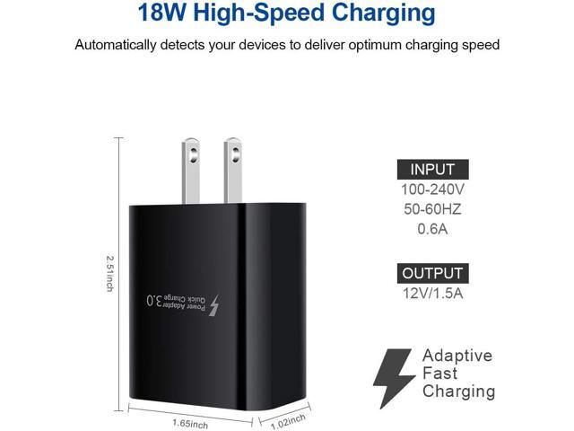 Micro USB Charger,Android Fast Charger,Quick Charger 3.0 USB Fast Wall Charger Plug Micro USB Cable for Motorola Moto E E5 E4 Plus/Play,E5 Supra,G5...