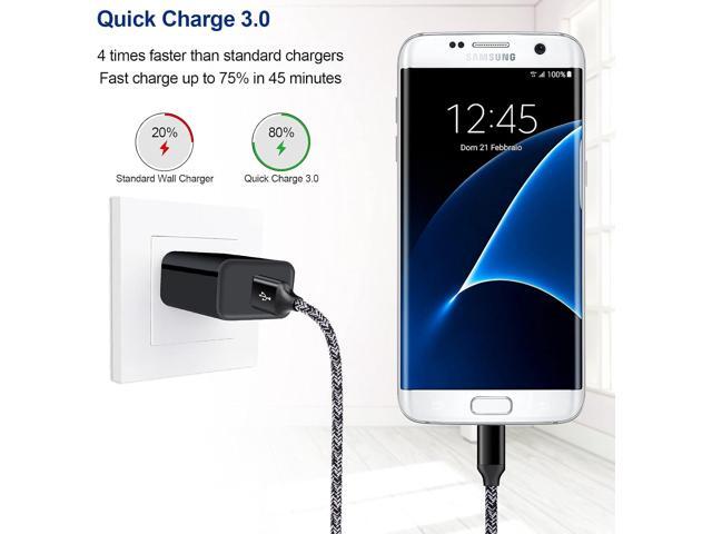 Micro USB Charger,Android Fast Charger,Quick Charger 3.0 USB Fast Wall Charger Plug Micro USB Cable for Motorola Moto E E5 E4 Plus/Play,E5 Supra,G5...