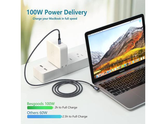 Besgoods USB C to USB C Cable 100W, 3ft 90 Degrees 10Gpbs 4K Video and Audio,USB 3.1 Gen 2 Cable for USB C Hub, MacBook Pro,SSD Hard Drive,Galaxy...