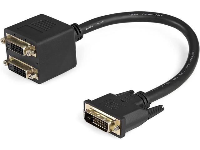 1ft DVI Splitter Cable - M / F - DVI-D to 2x DVI-D Dual Video Splitter for Your Split Screen Computer Monitor (DVISPL1DD)