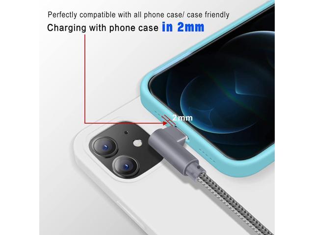 MFi Certified Lightning iPhone Charger Cord 90 Degree Fast Data Cable Nylon Braided Compatible with iPhone Xs Max/XS/XR/7/7Plus/X/8/8Plus/6S/6S...