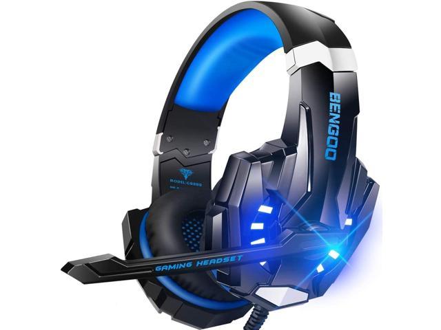 BENGOO G9000 Stereo Gaming Headset for PS4 PC Xbox One PS5 Controller Noise Cancelling Over Ear Headphones with Mic LED Light Bass Surround Soft.