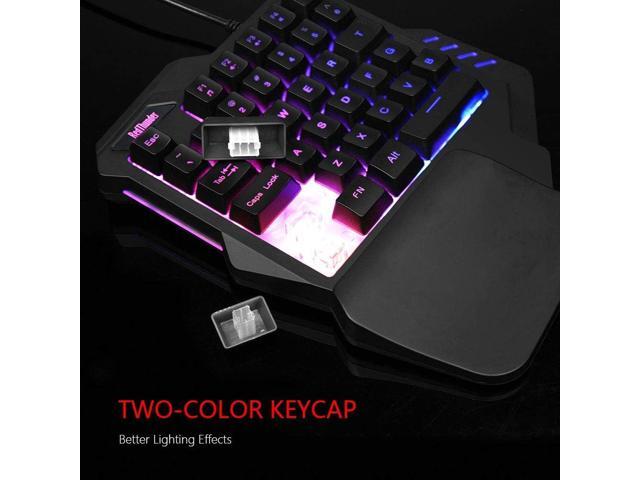 RedThunder One-Handed RGB Gaming Keyboard and Mouse Combo, 35 Keys Mini Gaming Keypad, 6400 DPI Mouse, Portable Game Controller for PC Gamer