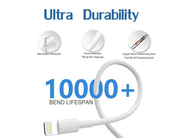 [MFi Certified] iPad iPhone Charger Fast Charging Block with 2-Pack 6.6FT USB to Lightning Cable iPad Charging Cord 12W Foldable Portable Wall Plug...