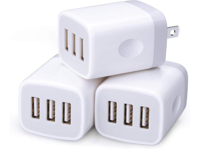 USB Charging Plug, Wall Charger Adapter, Sicodo 3Pack Universal Travel 3.1A 3Muti Port Fast Charging Block Compatible with iPhone 14 13 12 SE2020...