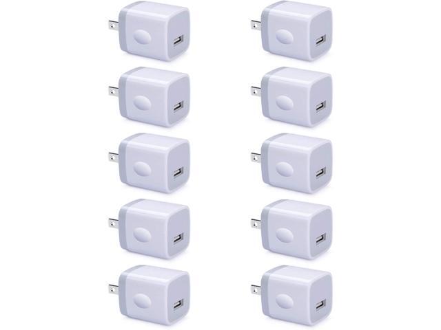 USB Wall Plug 10 Pack, UorMe 1A 5V Single Port Wall Charger Power Adapter Cube Block Box for iPhone SE 14 Plus 13 12 Pro Xs XR X, Samsung Galaxy...