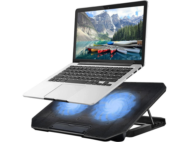 Laptop Cooling pad Laptop Cooler Stand Laptop Fan Cooling pad for 11-15.6 Inch Gaming Notebooks, 2 Turbine Fans,4 Angle Adjustable Laptop Cooling...