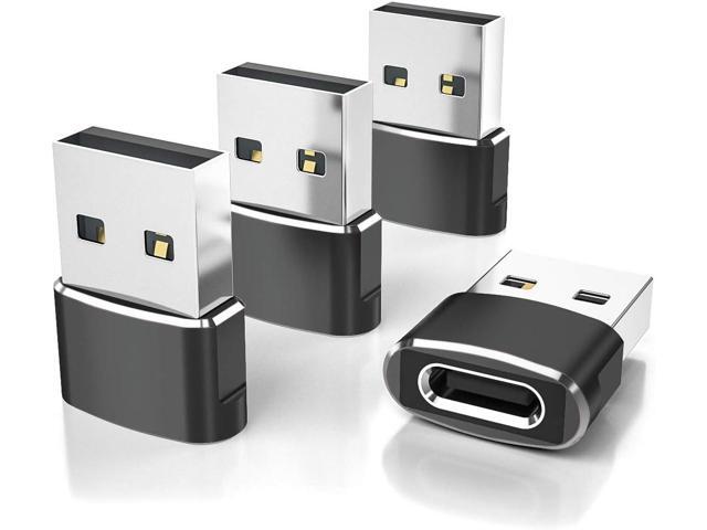 KEHIPI USB to USB C Adapter 4 Pack,Type C Female to A Male Charger Converter for Apple Watch Ultra iWatch 8 7,iPhone 15 14 13 12 11 Pro Plus...