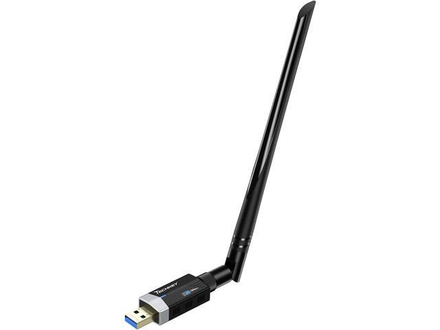USB WiFi Adapter for PC, Techkey AC1300Mbps Dual Band Wireless Network Adapter, Network WiFi USB 3.0 for Desktop Laptop with 2.4GHz/ 5GHz High Gain.