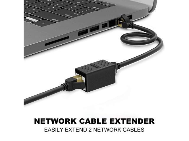 Dingsun RJ45 Coupler, in-Line Coupler Female to Female Ethernet Coupler for Cat7/ Cat6/ Cat5/ Cat5e Ethernet Cable Extender Adapter (6, Black)