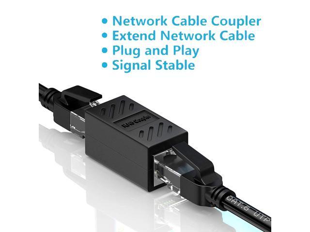 RJ45 Coupler Ethernet Coupler, in Line Coupler for Cat7/Cat6/Cat5e/Cat5 Ethernet Cable Extender Adapter for PC Router Modem PS5 Xbox Female to...