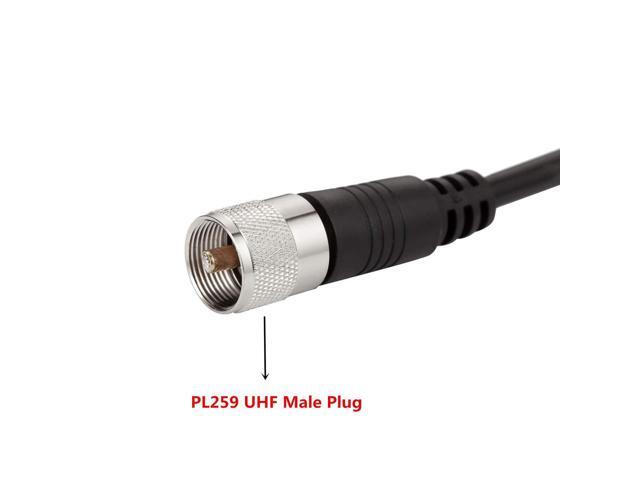 RG8x Coaxial Cable, CB Coax Cable, 50ft UHF PL259 Male to Male Low Loss CB Antenna Cables, 50 Ohm for HAM Radio, Antenna Analyzer