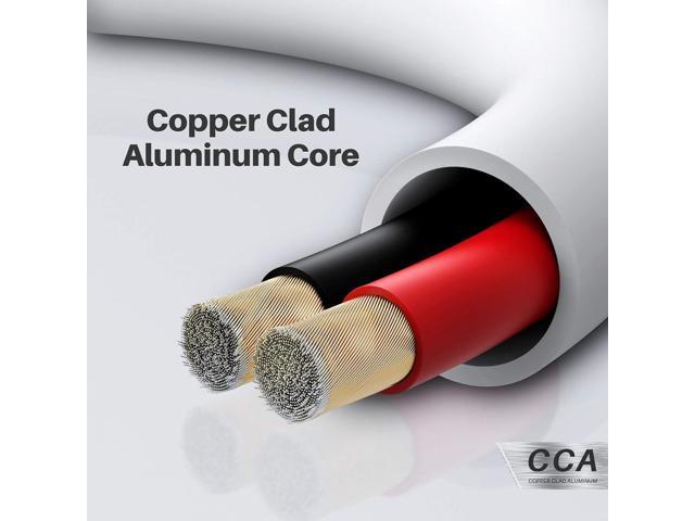 GearIT 16/2 Speaker Wire (100 Feet) 16 Gauge (Copper Clad Aluminum) - Fire Safety in Wall Rated Audio Speaker Wire Cable / CL2 Rated / 2 Conductors...