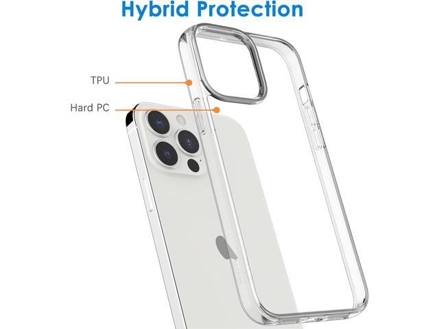 Case for iPhone 13 Pro 6.1-Inch, Non-Yellowing Shockproof Phone Bumper Cover, Anti-Scratch Clear Back (Clear)