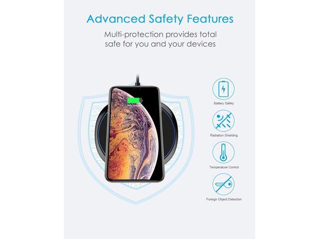 NANAMI Fast Wireless Charger, 7.5W Qi Certified Charging Pad with QC3.0 Adapter USB Charger for iPhone 15/14/13/12/11 Pro Max/XR/8 Plus/Airpods...