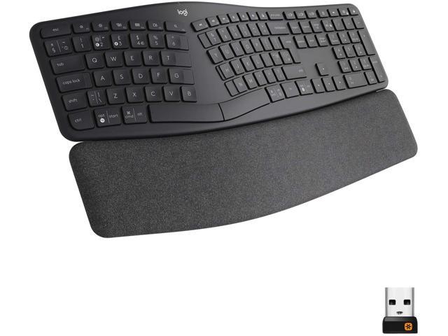 Ergo K860 Wireless Ergonomic Keyboard with Wrist Rest - Split Keyboard Layout for Windows/Mac Bluetooth or USB Connectivity