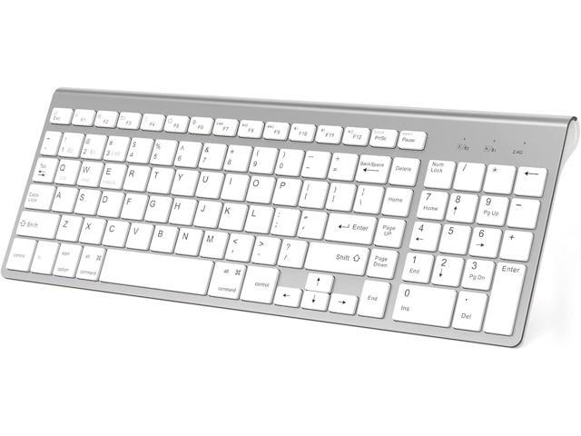 J JOYACCESS Bluetooth Keyboard, Multi-Device Wireless Keyboard with Number Keypad, Wireless Keyboard Compatible with iMac, Mac, Apple, MacBook.