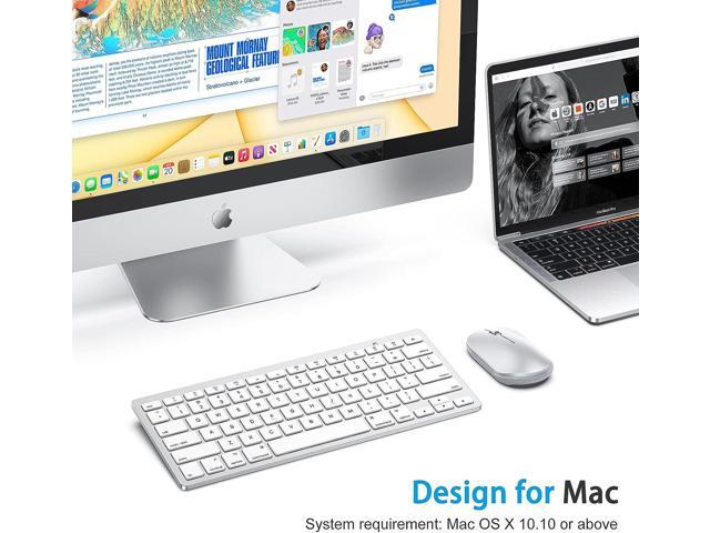 OMOTON Bluetooth Keyboard for Mac, Compact Wireless Keyboard Compatible with MacBook Pro/Air, iMac, iMac Pro, Mac Mini, Mac Pro Laptop and PC (Silver)
