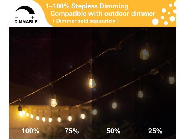 SUNTHIN 2 Pack 48FT Outdoor String Lights,Hanging Incandescent String Lights Commercial Grade Waterproof Patio Light Outside with Dimmable...