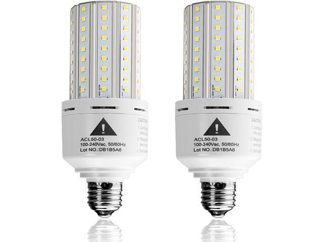 ZP 2-Pack Led Light Bulb 400W Equivalent 6250 Lumen 5000k Cool Daylight White E26/E27 Medium Base 50W Led Corn Light for Outdoor Indoor Lamp Area.