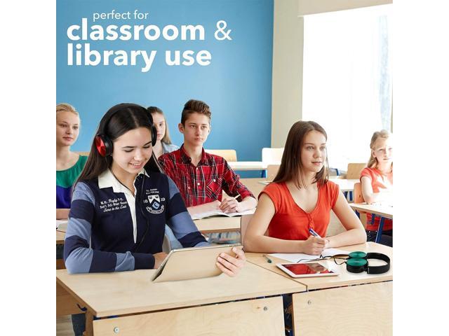 Classroom Headphones-Bulk 10-Pack, Student On Ear Color Varieties- Comfy Swivel Earphones for Library, School, Airplane, Kids-for Online Learning...