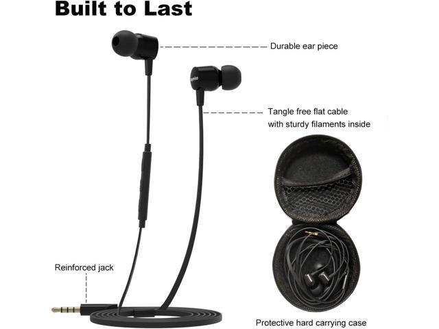 Joymiso Tangle Free Earbuds for Kids Women Small Ears with Case, Comfortable Lightweight in Ear Headphones, Flat Cable Ear Buds Wired Earphones...