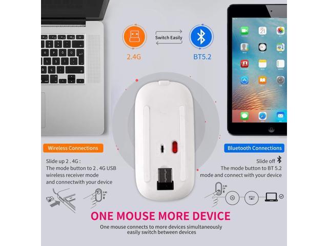 HXMJ Bling Dazzling Rechargeable 2.4GHz+5.2 Bluetooth Wireless Mouse Covered with Crystal Diamond Rhinestone,RGB Backlit,Great Gift idea for Her...