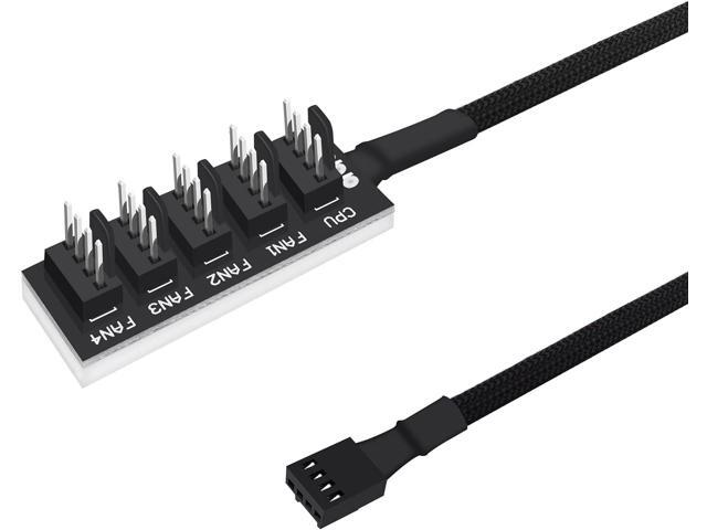 4-Pin PWM PC Fan Hub Power Supply Cable 1 to 5 Way Splitter PC Motherboard Case Fan Power Extension Cable Cord for ATX Computer Case 4-Pin and...