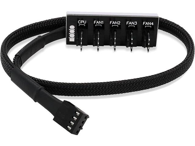 Fan Hub Splitter Extension Cable, 1 to 5 Way Power Supply Cable PWM PC Motherboard Case Fan Power Adapter Extension Cord Hub for Desktop Computer...
