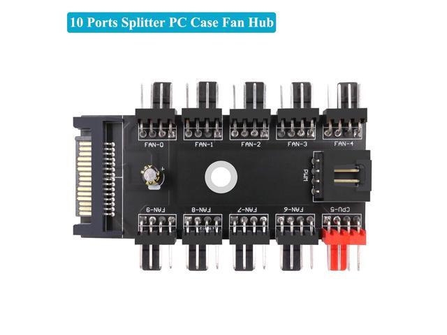 4-Pin PWM Fan Power Supply Cable 1 to 10 Way Splitter Hub 15 Pin SATA Powered PC Case Motherboard Fan Power Extension Cable Cord for ATX Computer...
