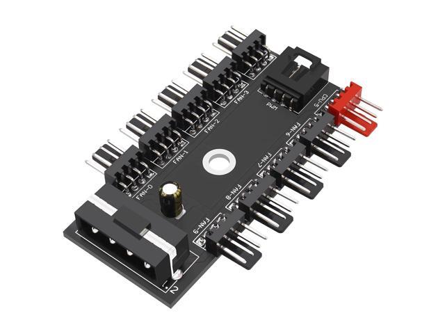 Fancasee 4-Pin PWM Fan Power Supply Cable 1 to 10 Way Splitter Hub 4 Pin Molex Powered PC Case Motherboard Fan Power Extension Cable Cord for ATX...
