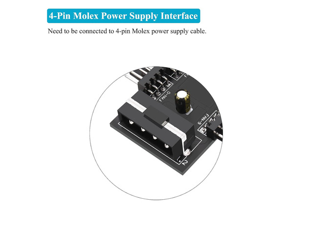 Fancasee 4-Pin PWM Fan Power Supply Cable 1 to 10 Way Splitter Hub 4 Pin Molex Powered PC Case Motherboard Fan Power Extension Cable Cord for ATX...