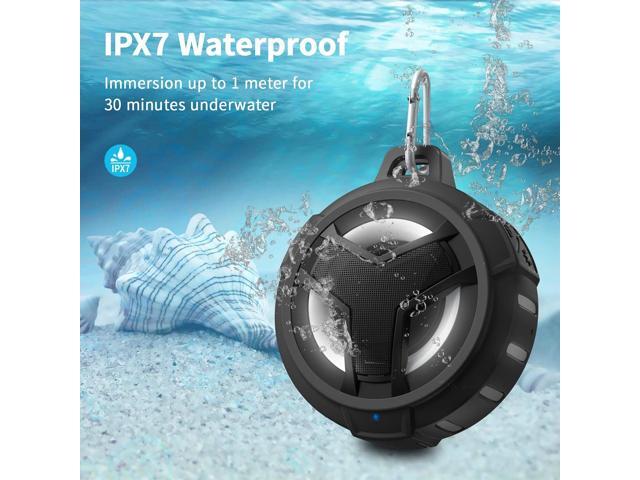 EBODA Bluetooth Shower Speaker, Portable Bluetooth Speakers, IP67 Waterproof Wireless Speaker with LED Light, Floating, 2000mAh, True Wireless...