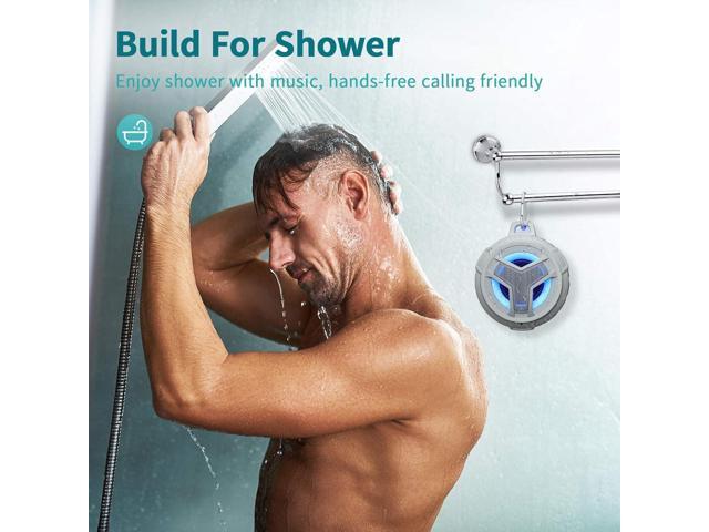 EBODA Shower Bluetooth Speaker, IPX7 Waterproof Portable Floating Speakers with Loud HD Sound, True Wireless Stereo Speaker with LED Light, 24H...