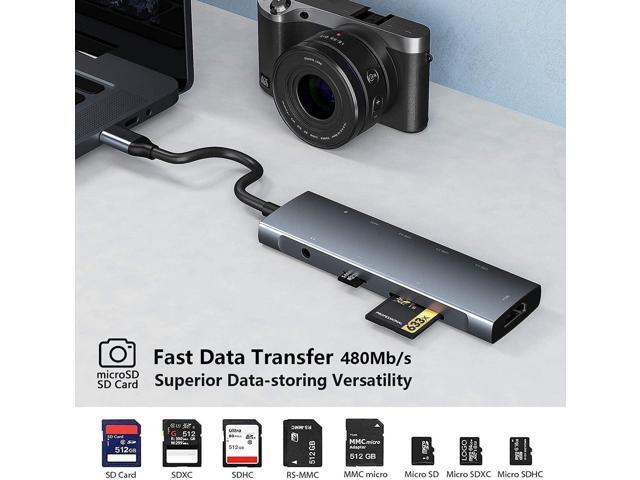 USB C HUB for iPad Pro 9-in-1 Adapter iPad Pro M4 M2 M1 13 12.9 11 inch iPad Air 5 4 Docking Station with 4K HDMI, USB-C PD, SD/TF Card Reader, USB...