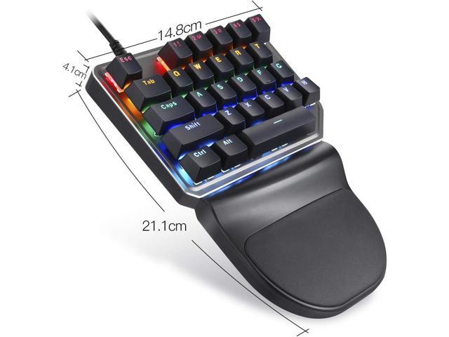 MOTOSPEED K27 One-Handed Mechanical Mini Gaming Keypad 27 Keys, 9 LED Backlit USB Wired Mechanical Gaming Keyboard for Pro Keyboard...