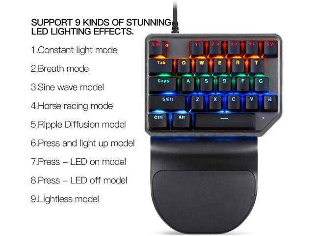 MOTOSPEED K27 One-Handed Mechanical Mini Gaming Keypad 27 Keys, 9 LED Backlit USB Wired Mechanical Gaming Keyboard for Pro Keyboard...