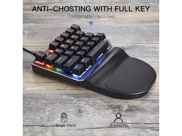 MOTOSPEED K27 One-Handed Mechanical Mini Gaming Keypad 27 Keys, 9 LED Backlit USB Wired Mechanical Gaming Keyboard for Pro Keyboard...